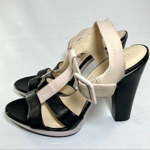Calvin Klein strappy leather heels. 🖤